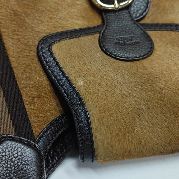 Calfskin Top Handle Bag Brown
