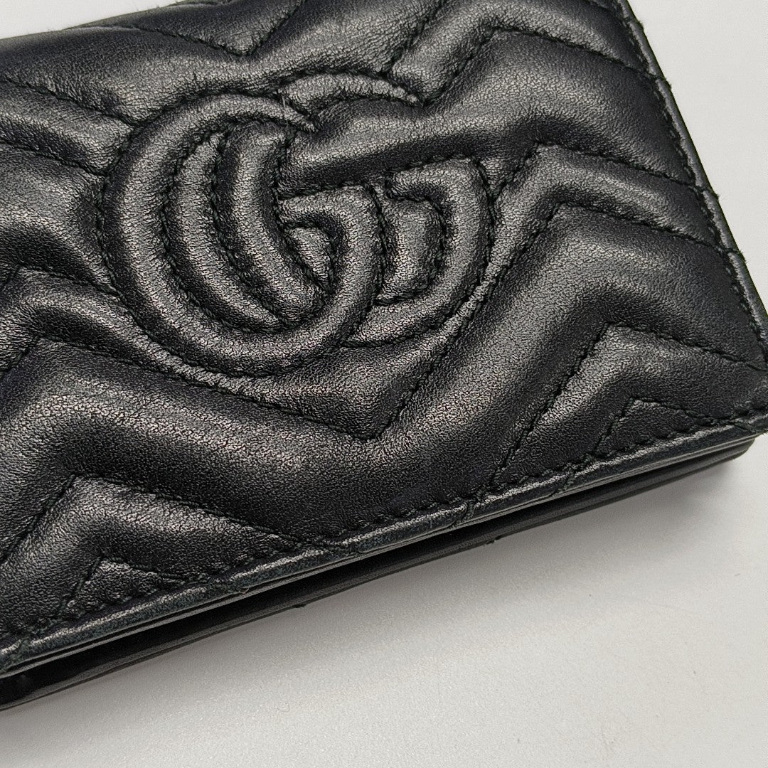 GG Marmont Mini Quilted Calfskin Black Wallet