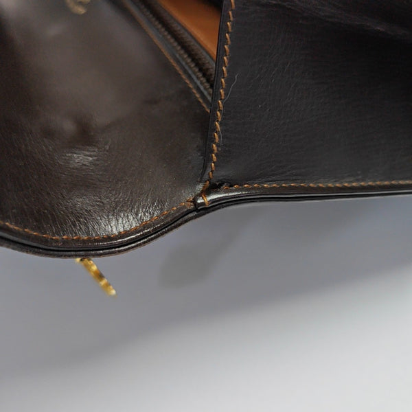 Calfskin Top Handle Bag Brown