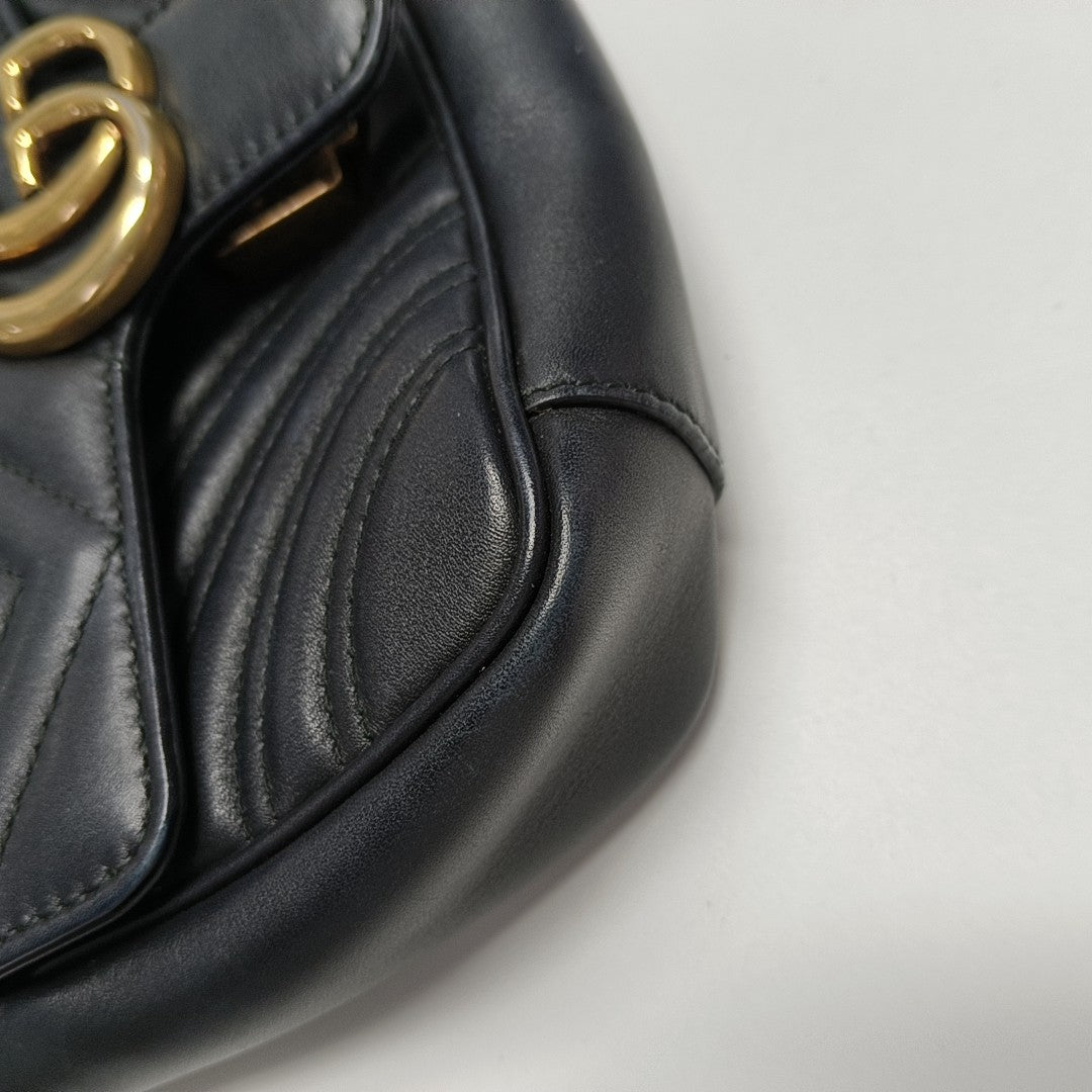 GG Marmont Small Quilted Calfskin Black
