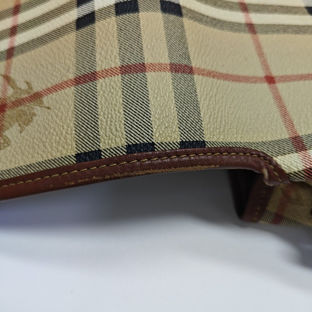 Coated Canvas Shoulder Bag Beige