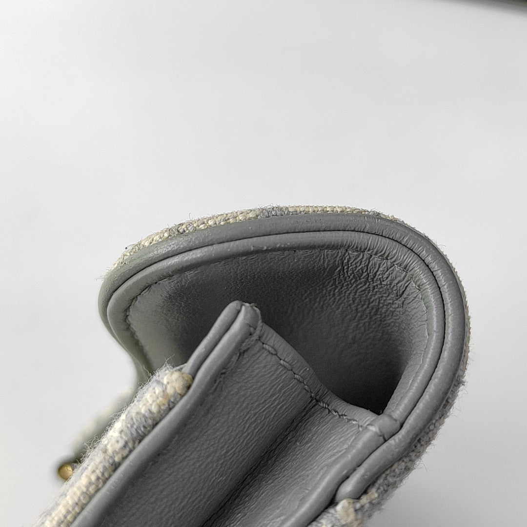 Saddle Mini Oblique Canvas Gray Wallet