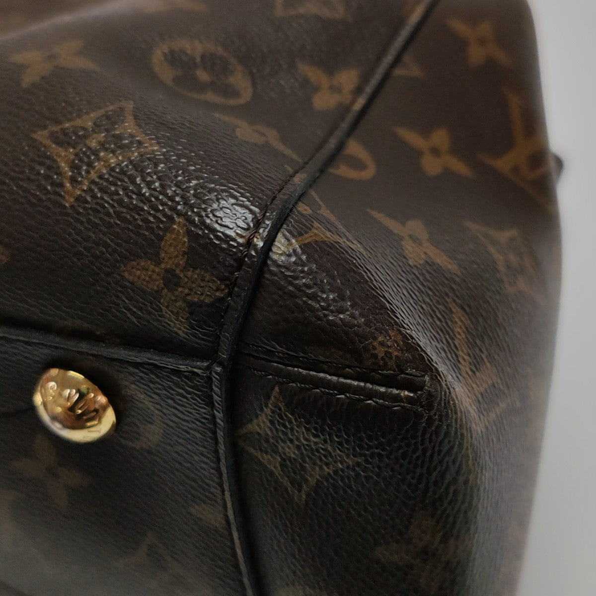 MONTAIGNE MM Monogram Coated Canvas Brown