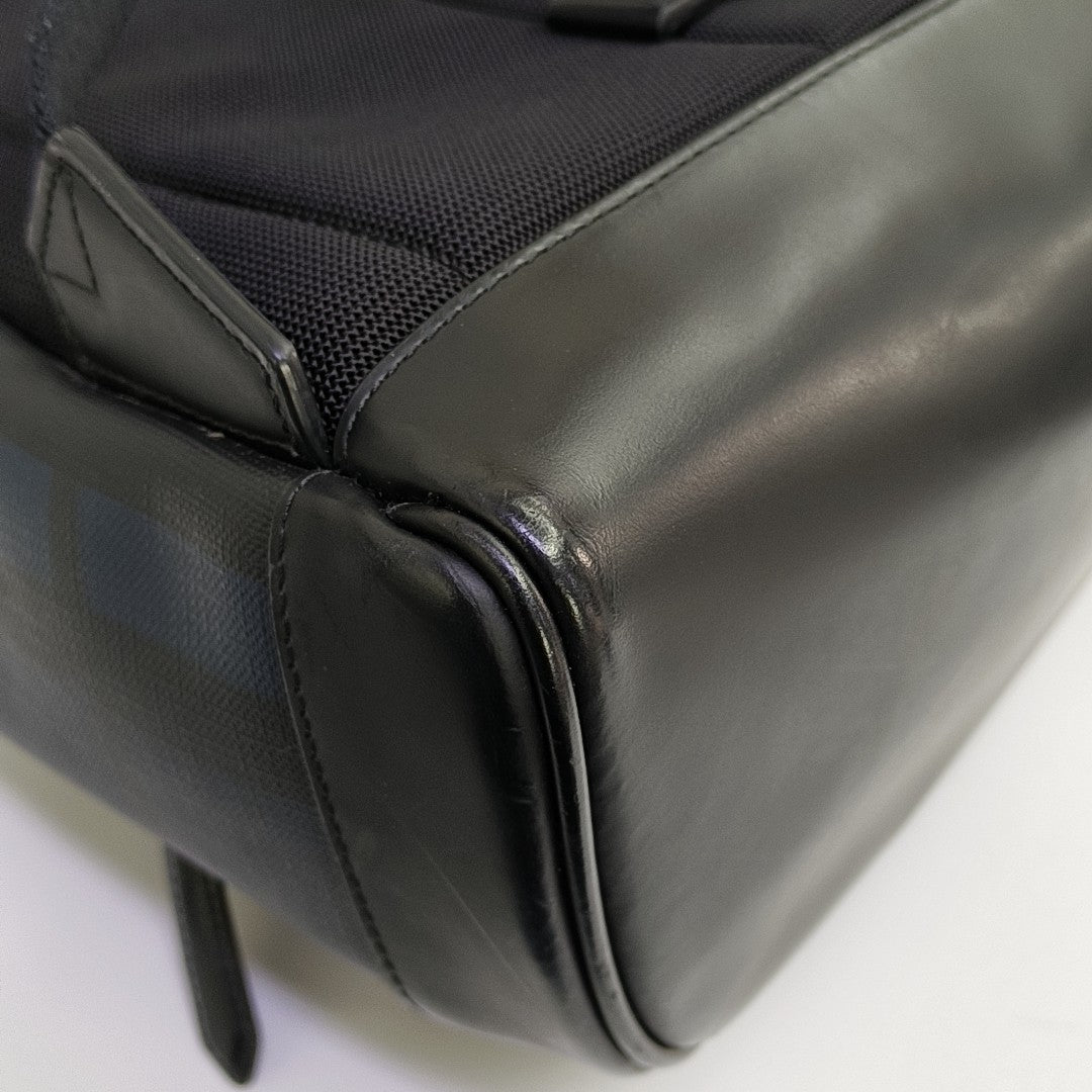Coated Canvas Backpack Blue