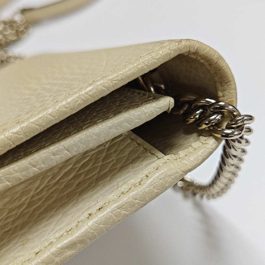 Interlocking G Small Calfskin Beige