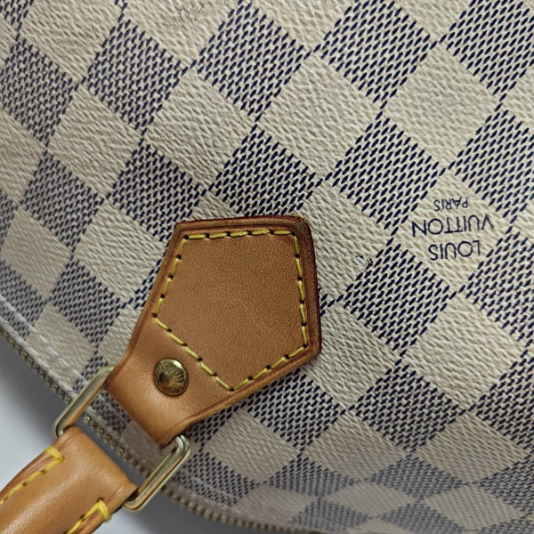 SPEEDY 30 Damier Azur Coated Canvas White
