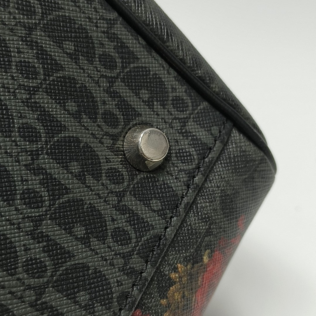 Coated Canvas Top Handle Bag Multicolor