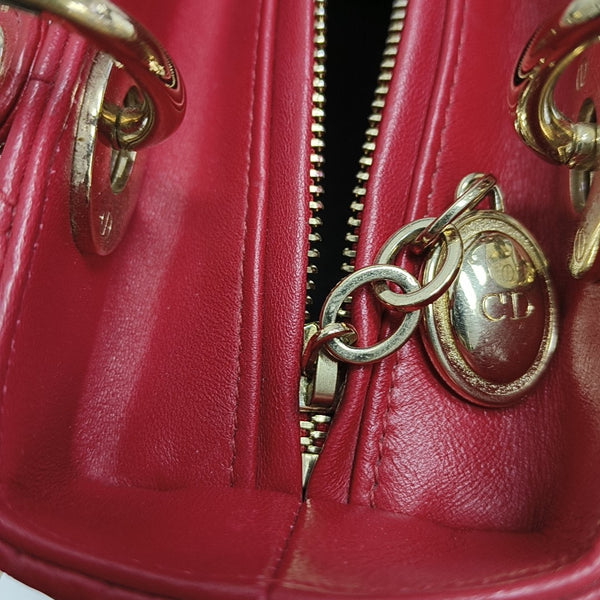Lady Dior Medium Cannage Lambskin Red