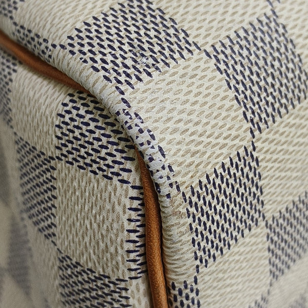 SPEEDY 25 Damier Azur Coated Canvas White
