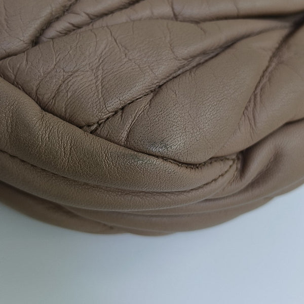 Lambskin Shoulder Bag Brown