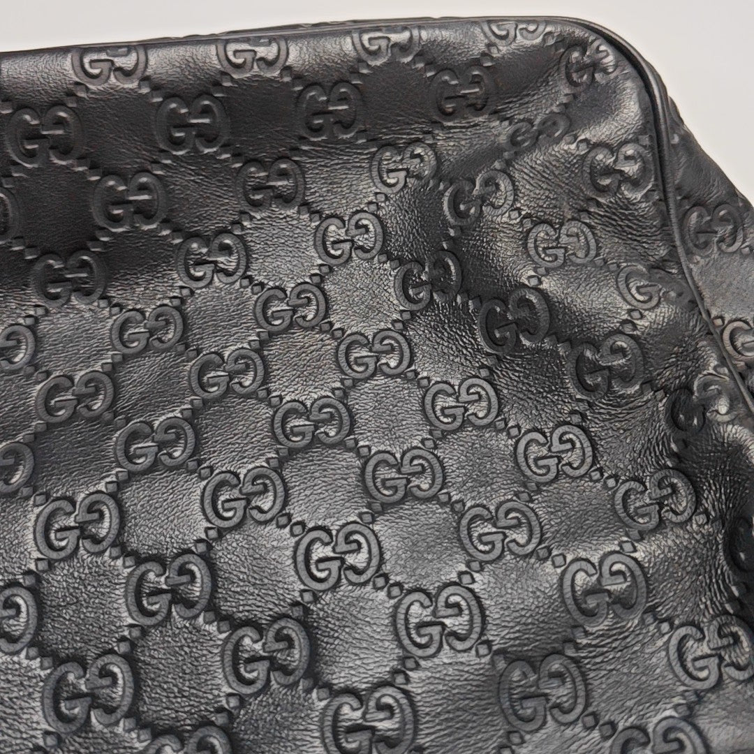 Monogram Calfskin Shoulder Bag Black