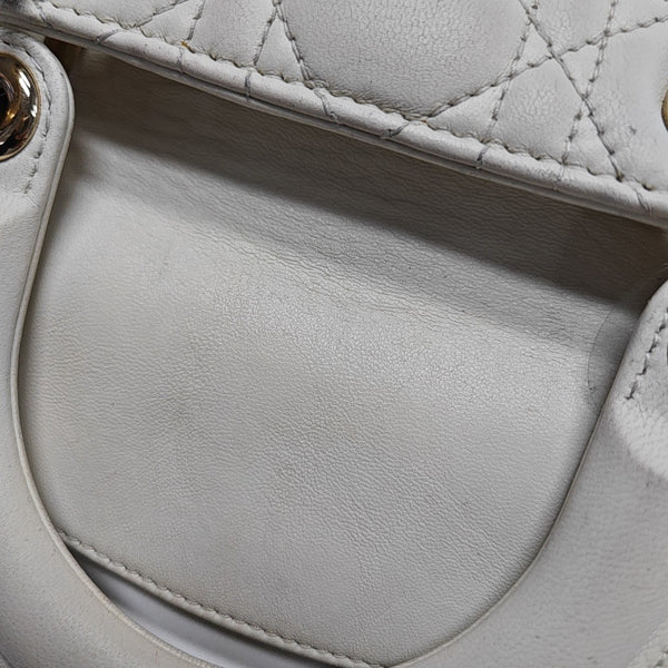 Lady Dior Small Cannage Lambskin White