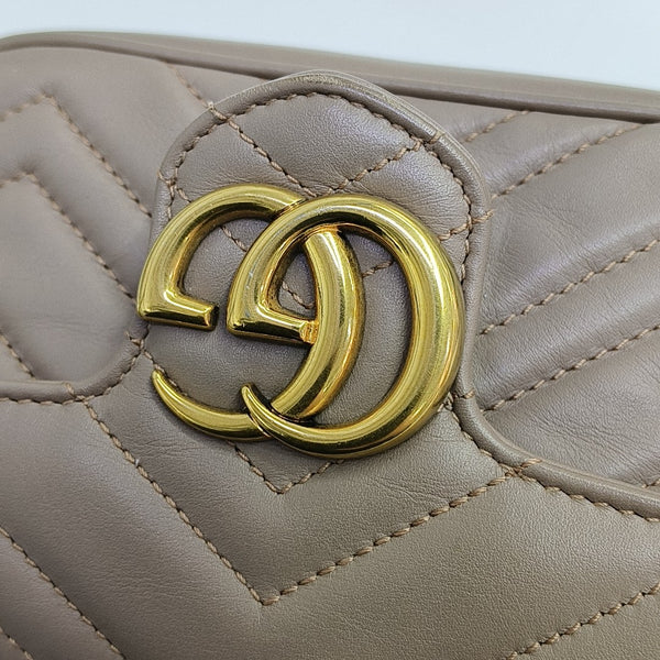 GG Marmont Mini Quilted Calfskin Beige