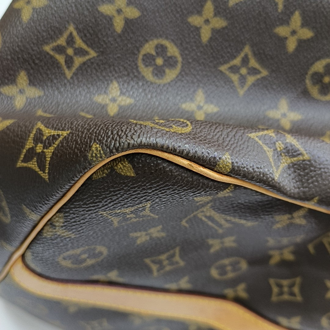 KEEPALL 50 Monogram Coated Canvas Brown