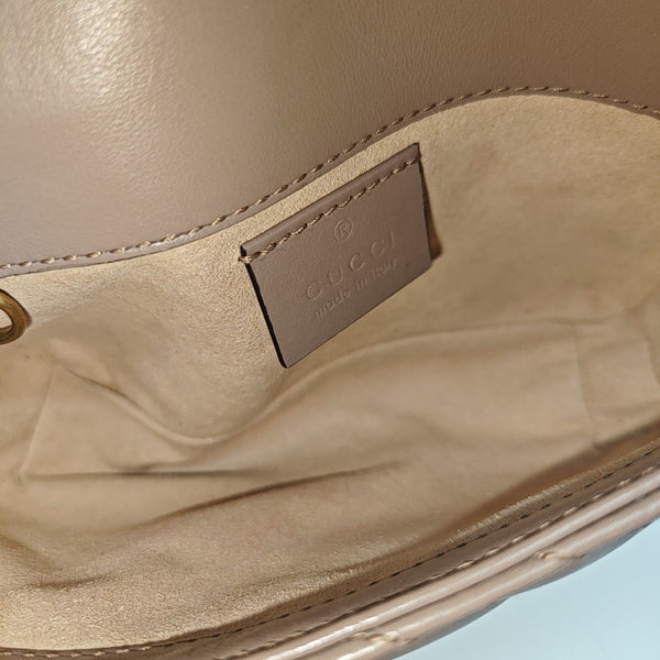 GG Marmont Mini Quilted Calfskin Beige
