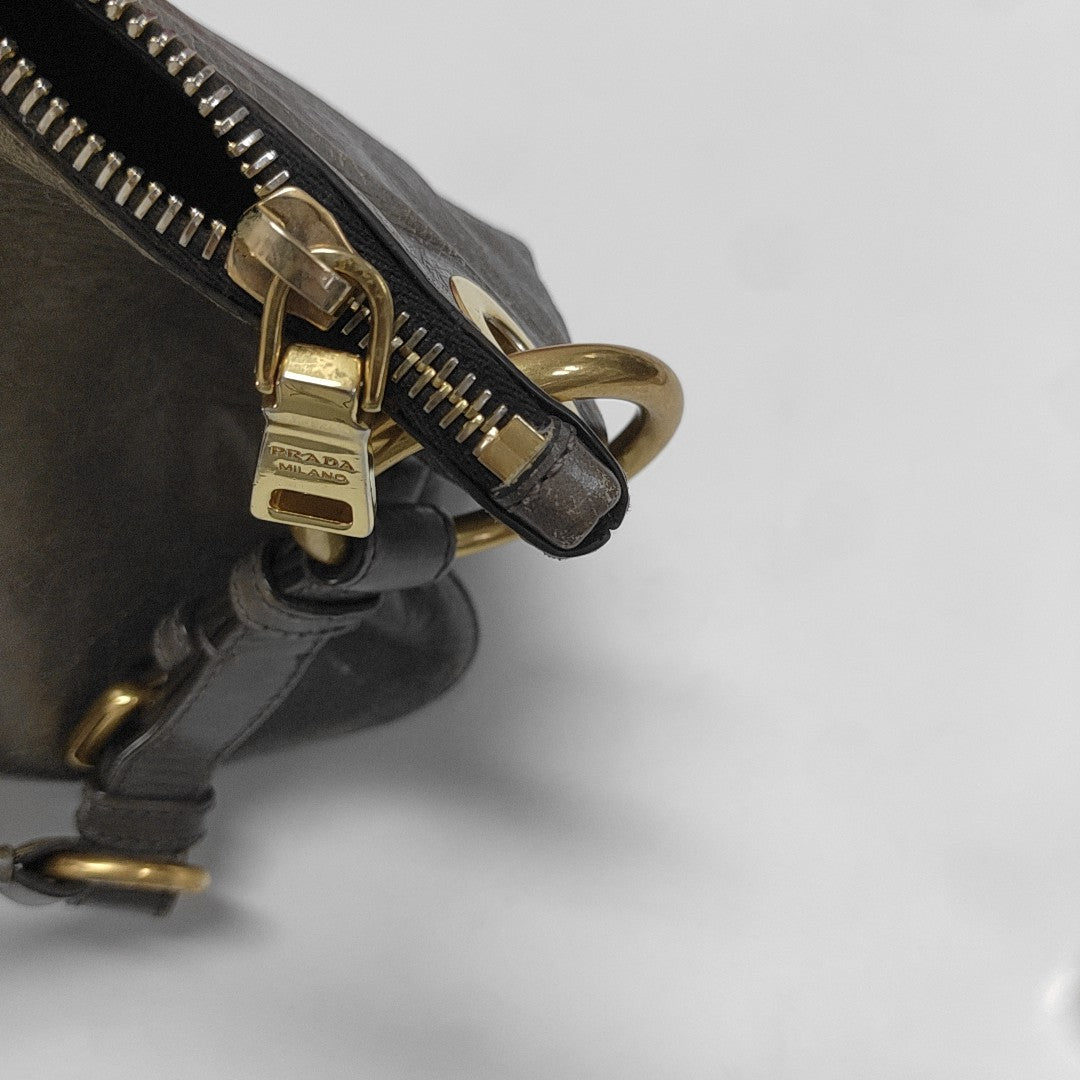 Calfskin Top Handle Bag Gray