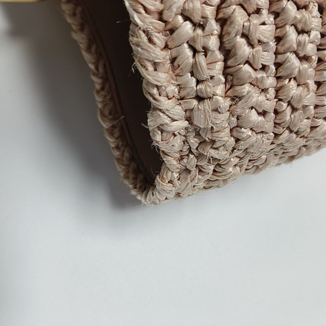 Straw Tote Bag Pink