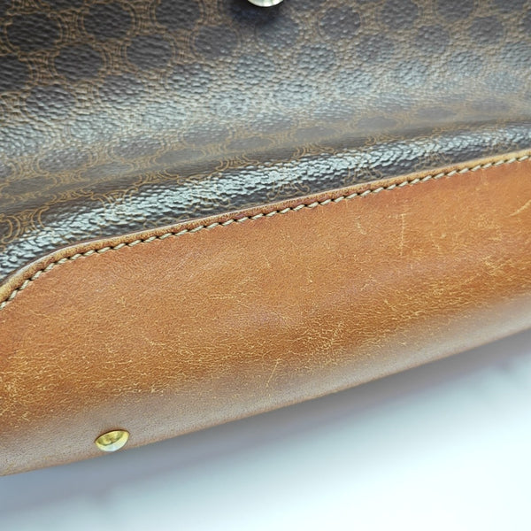 Coated Canvas Shoulder Bag Brown