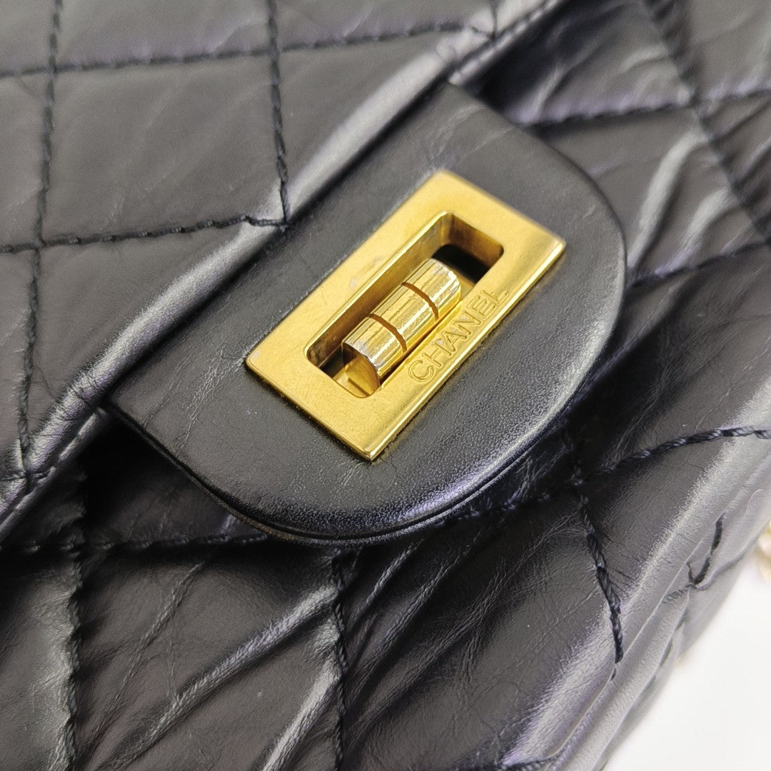 2.55 227 (jumbo) Quilted Calfskin Black