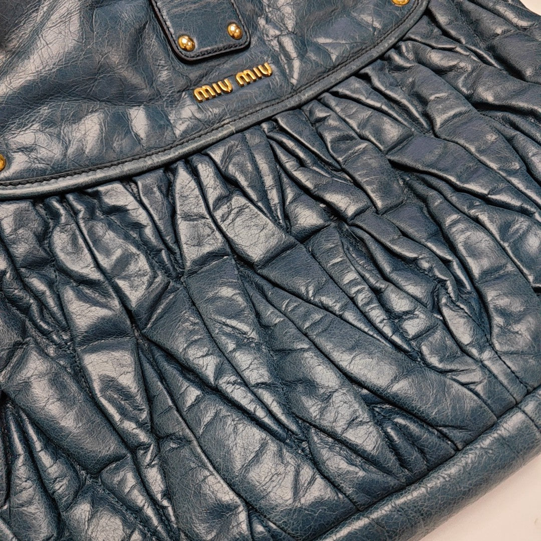 Miu Coffer Calfskin Blue