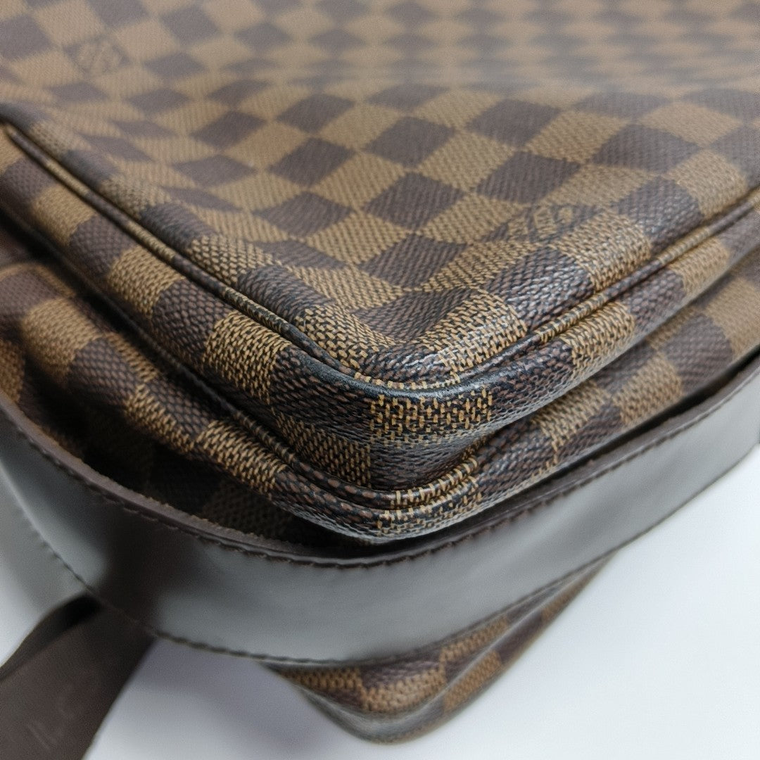 NAVIGLIO Damier Ebene Coated Canvas Brown