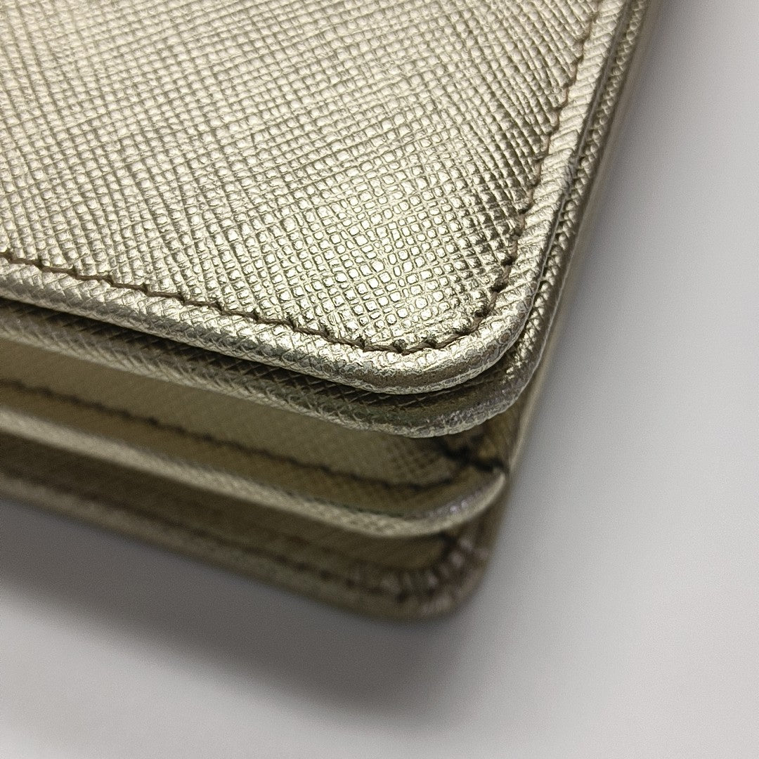 Saffiano Calfskin Shoulder Bag Gold