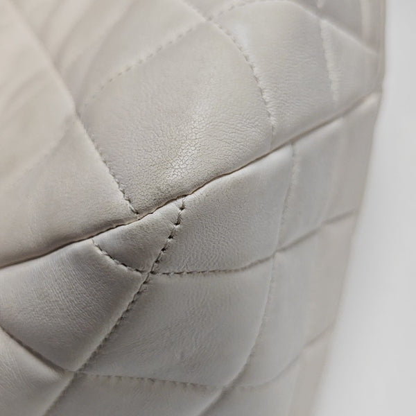 Quilted Lambskin Tote Bag White