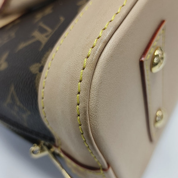 ALMA BB Monogram Coated Canvas Brown