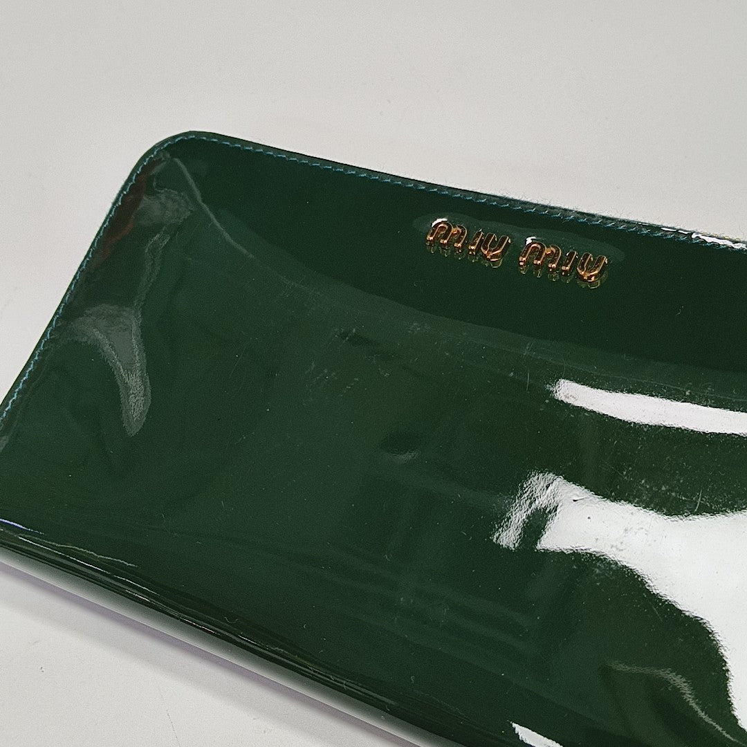 Patent Leather Wallet Green