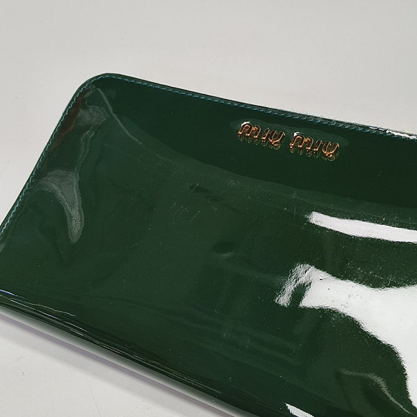 Patent Leather Wallet Green