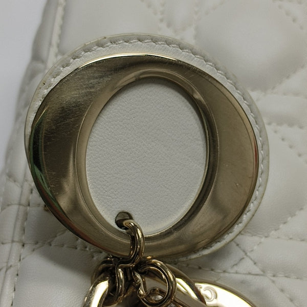 Lady Dior Small Cannage Lambskin White