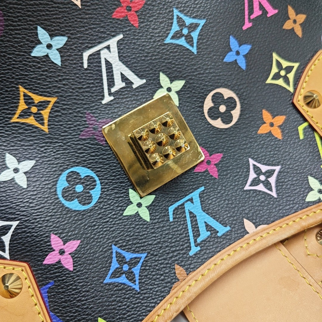 ANNIE MM Monogram Coated Canvas Black