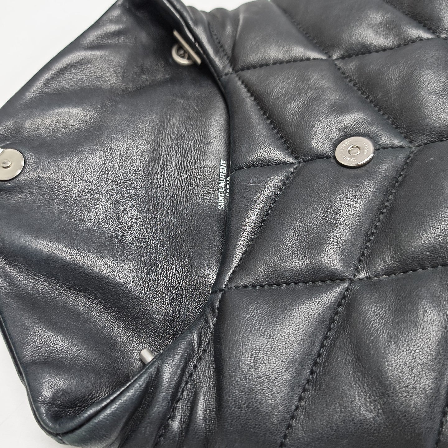 PUFFER Mini Chevron Lambskin Black