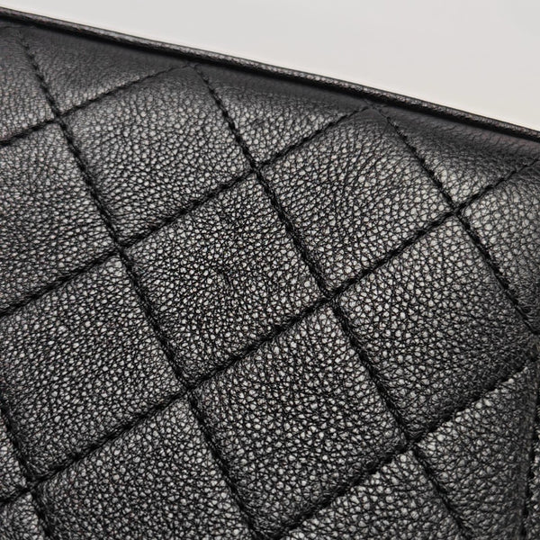 LABEL CLICK Medium Quilted Calfskin Black
