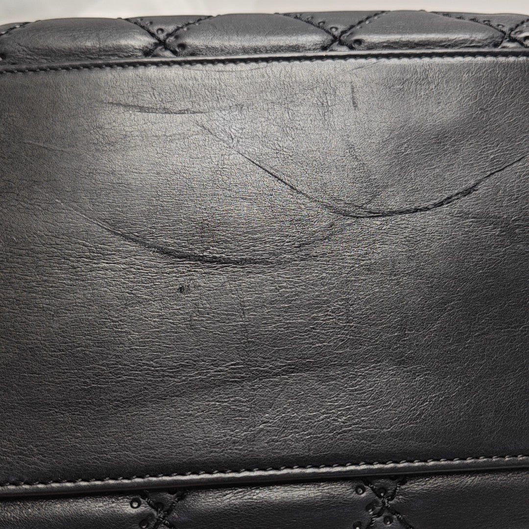 Quilted Calfskin Tote Bag Black