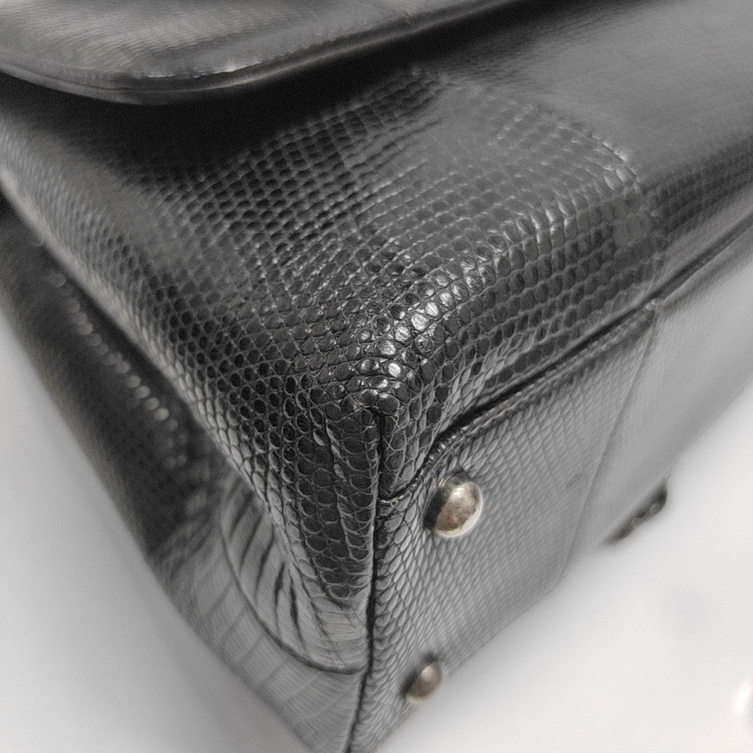 COCO HANDLE Medium Lizard Black