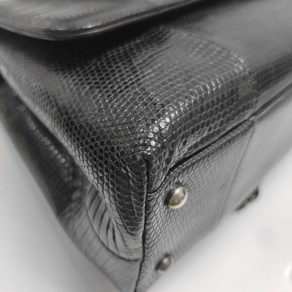 COCO HANDLE Medium Lizard Black