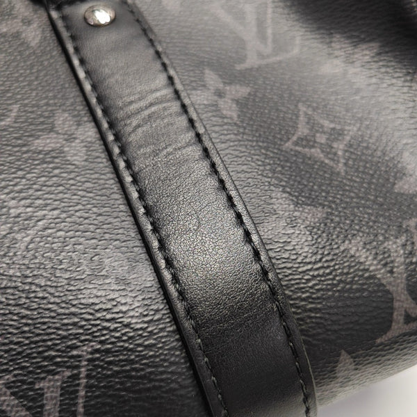 KEEPALL 25 Monogram Coated Canvas Black