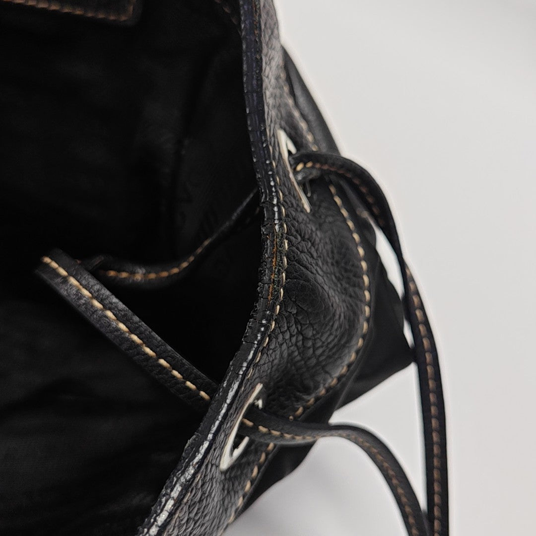 Nylon Top Handle Bag Black