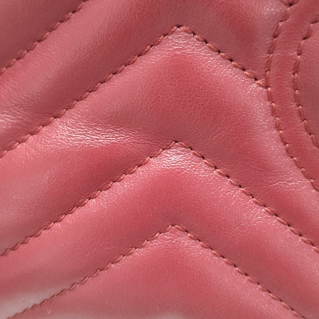 GG Marmont Medium Quilted Calfskin Red