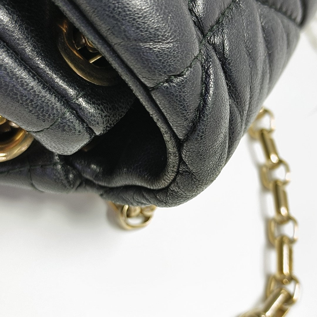 Cannage Lambskin Shoulder Bag Black