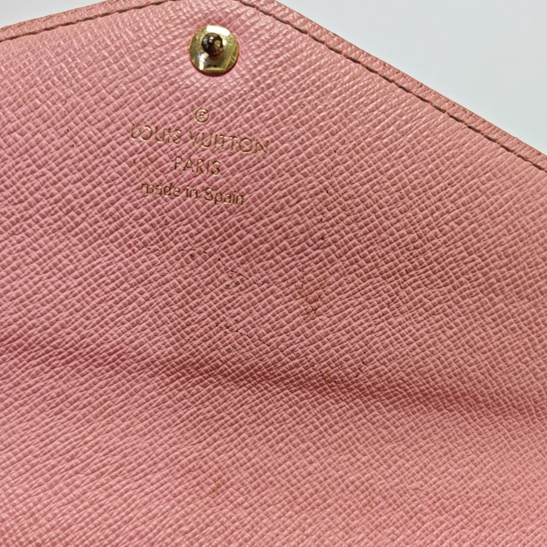 SARAH Monogram Coated Canvas Brown Wallet