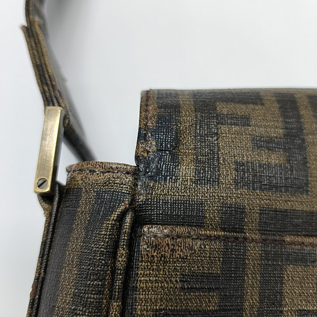 Coated Canvas Shoulder Bag Beige