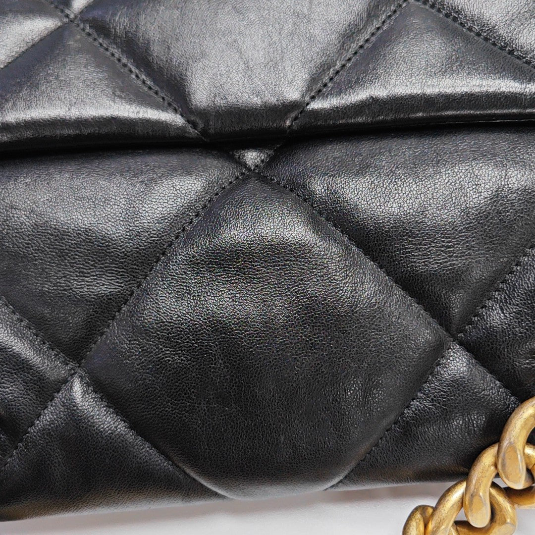 CHANEL 19 Large Quilted Lambskin Black
