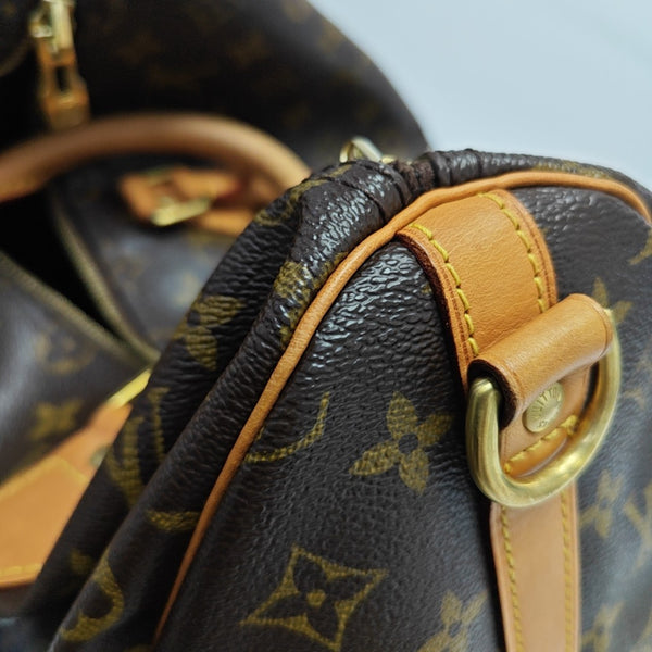 SPEEDY 35 Monogram Coated Canvas Brown