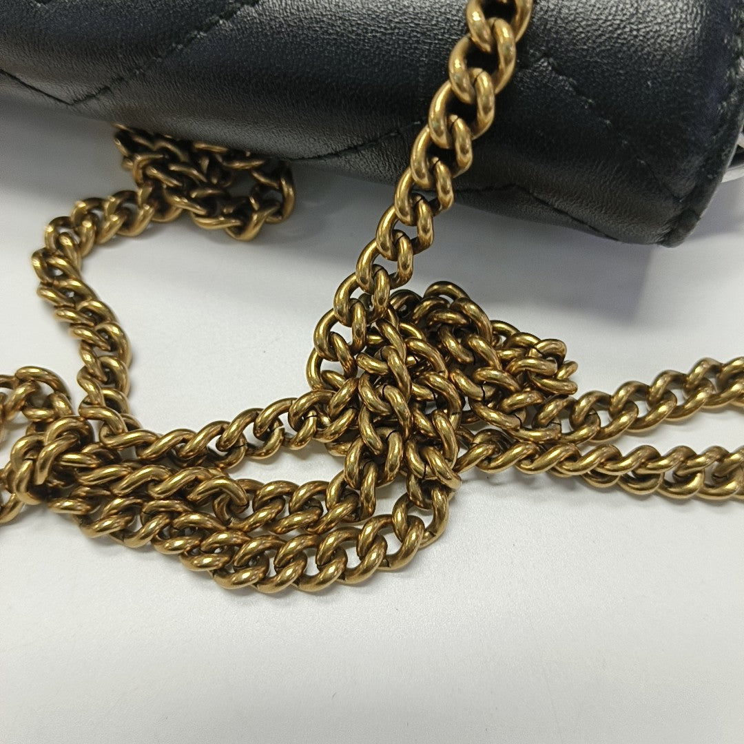 GG Marmont Mini Quilted Calfskin Black