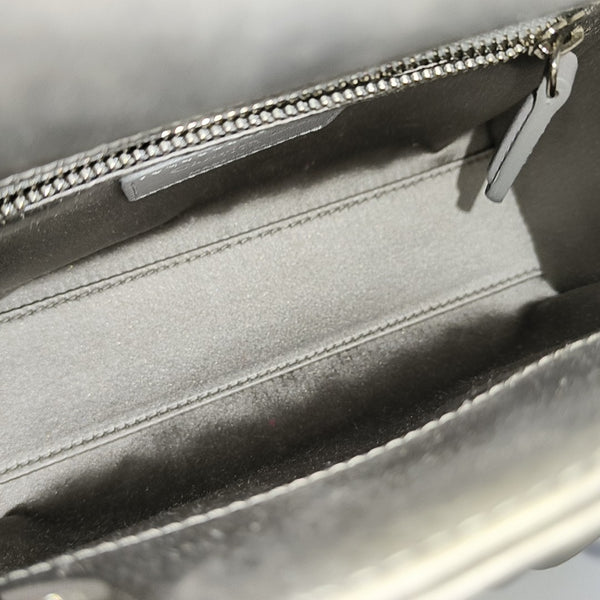 Lady Dior Mini Cannage Silk Satin Gray