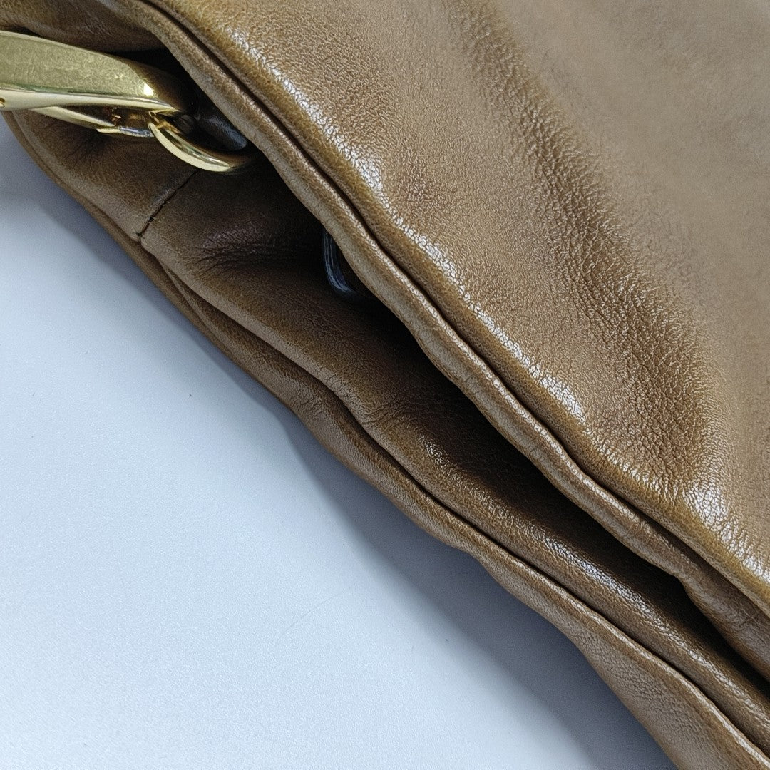 Calfskin Shoulder Bag Brown