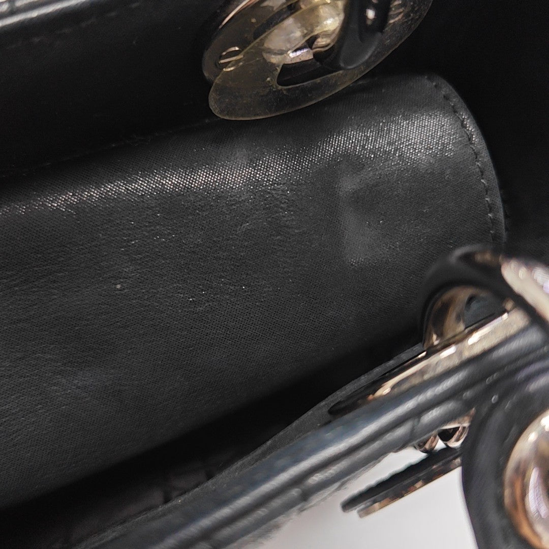 Lady Dior Mini Quilted Calfskin Black