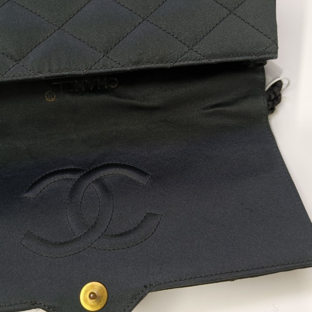 Quilted Silk Satin Shoulder Bag Green